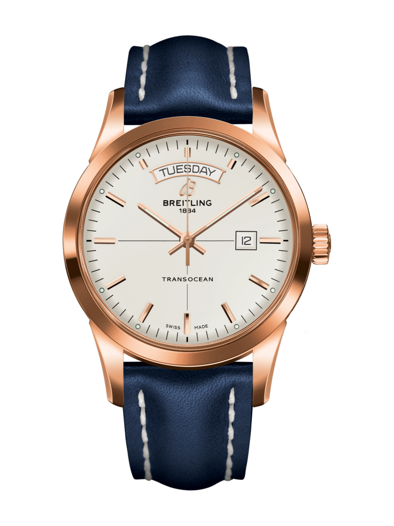 Breitling R4531012/G752/105X/R20BA.1 : Transocean Day & Date Red Gold / Silver / Calf / Pin