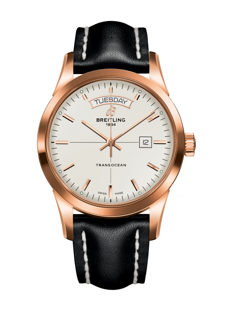 Breitling R4531012/G752/436X/R20D.1 : Transocean Day & Date Red Gold / Silver / Calf / Folding
