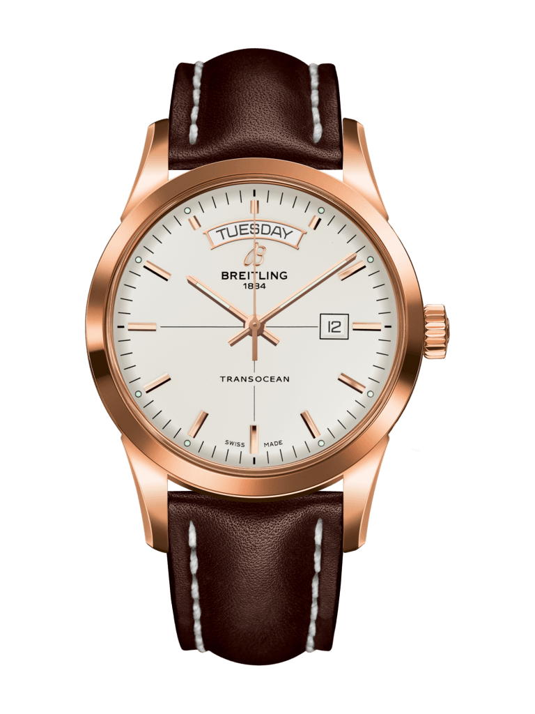 Breitling R4531012/G752/438X/R20D.1 : Transocean Day & Date Red Gold / Silver / Calf / Folding