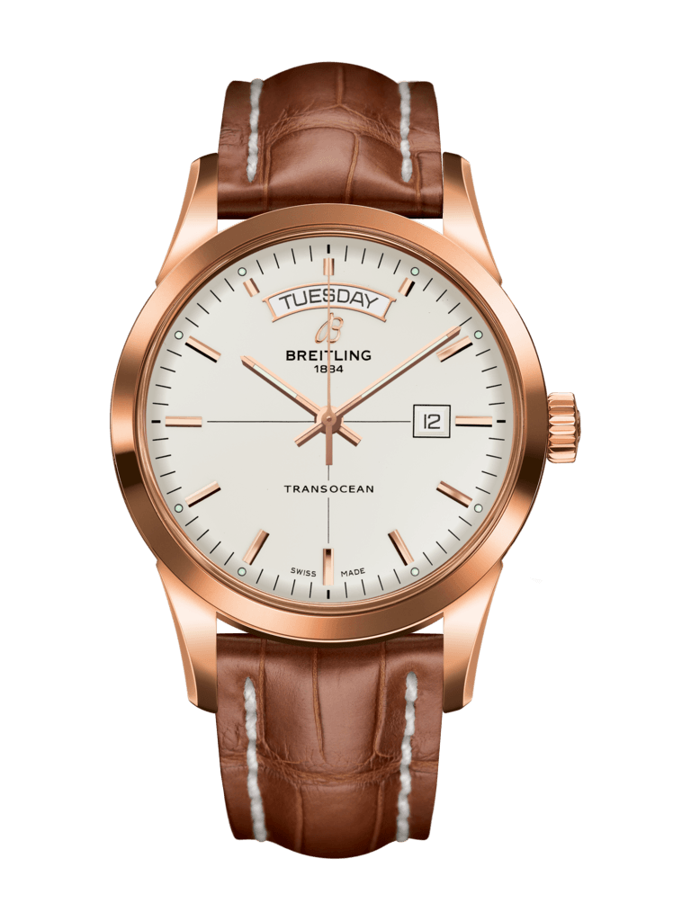 Breitling R4531012/G752/737P/R20BA.1 : Transocean Day & Date Red Gold / Silver / Croco / Pin