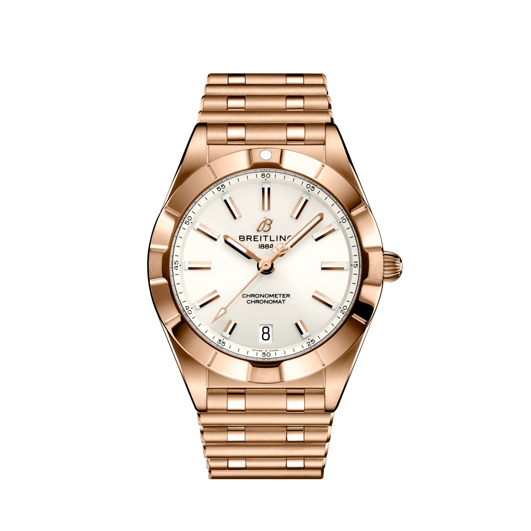 Breitling R77310101A1R1 : Chronomat 32 Red Gold / White / Rouleaux