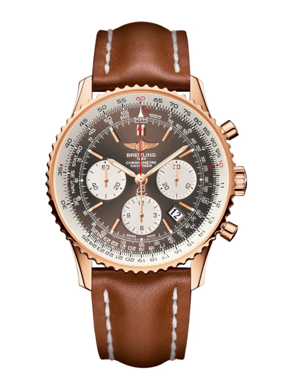 Breitling RB012012.Q606.433X : Navitimer 01 43 Red Gold / Bronze / Calf