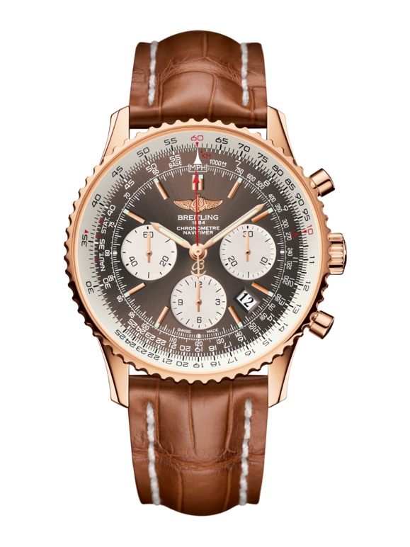 Breitling RB012012.Q606.737P : Navitimer 01 43 Red Gold / Bronze / Alligator