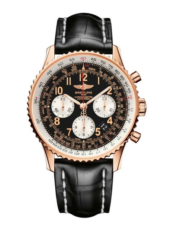 Breitling RB012012/BB07/743P/R20BA.1 : Navitimer 01 43 Red Gold / Black Arabic / Croco / Pin