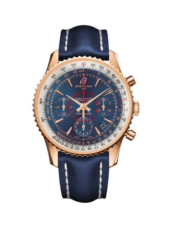 Breitling RB013012.C896.113X : Montbrillant 01 Red Gold / Aurora Blue / Calf