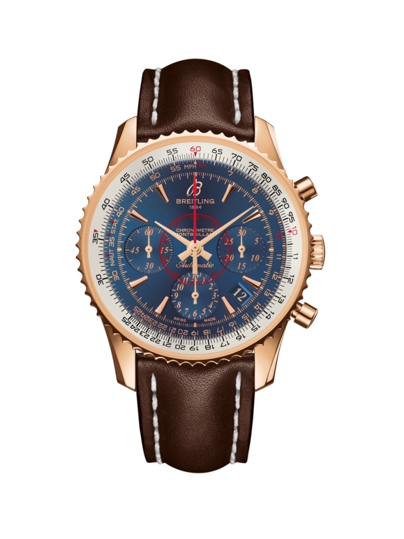 Breitling RB013012.C896.431X : Montbrillant 01 Red Gold / Aurora Blue / Calf