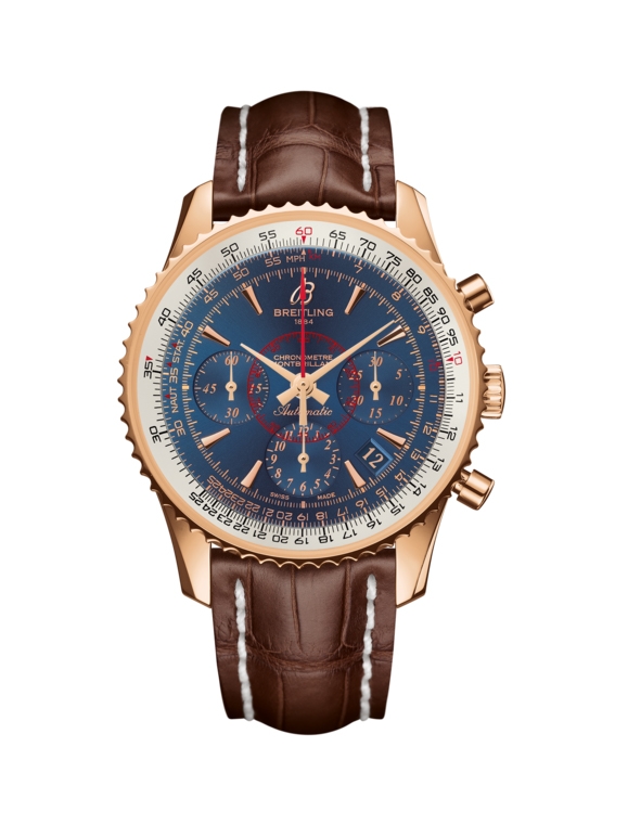 Breitling RB013012.C896.724P : Montbrillant 01 Red Gold / Aurora Blue / Croco