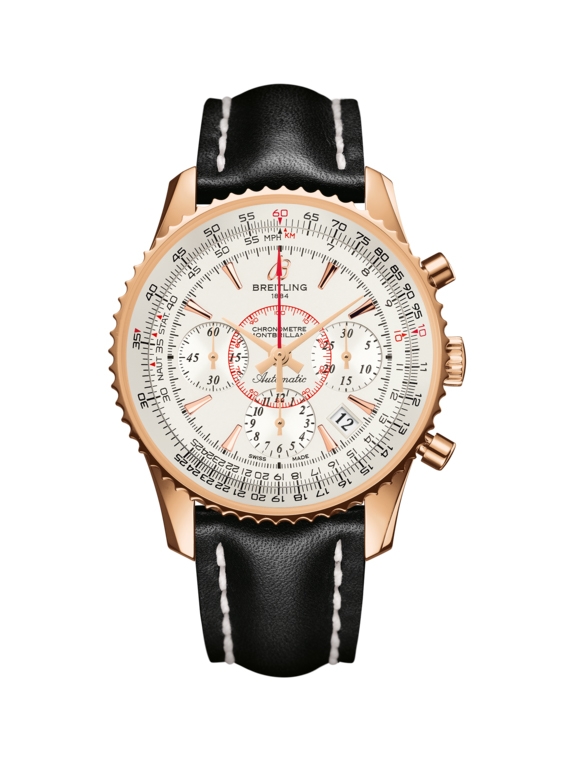 Breitling RB013012.G710.428X : Montbrillant 01 Red Gold / Mercury Silver / Calf