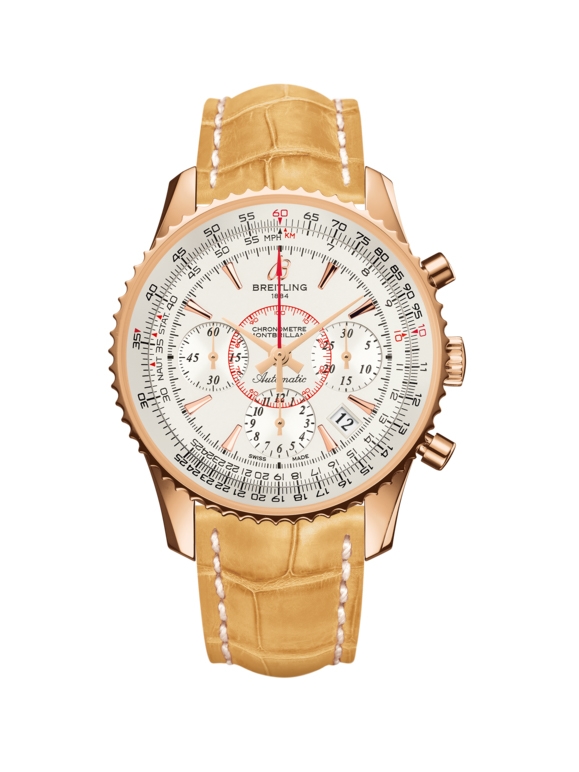 Breitling RB013012.G710.730P : Montbrillant 01 Red Gold / Mercury Silver / Croco