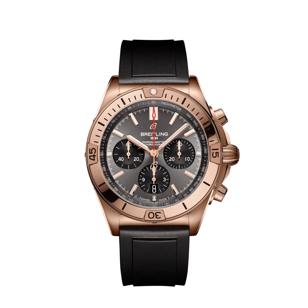 Breitling RB0134101B1S1 : Chronomat B01 42 Red Gold / Anthracite / Rubber