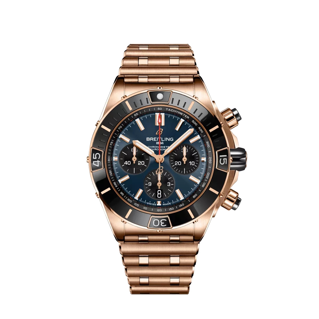 Breitling RB01362A1C1R1 : Super Chronomat B01 44 Red Gold / Blue / Rouleaux