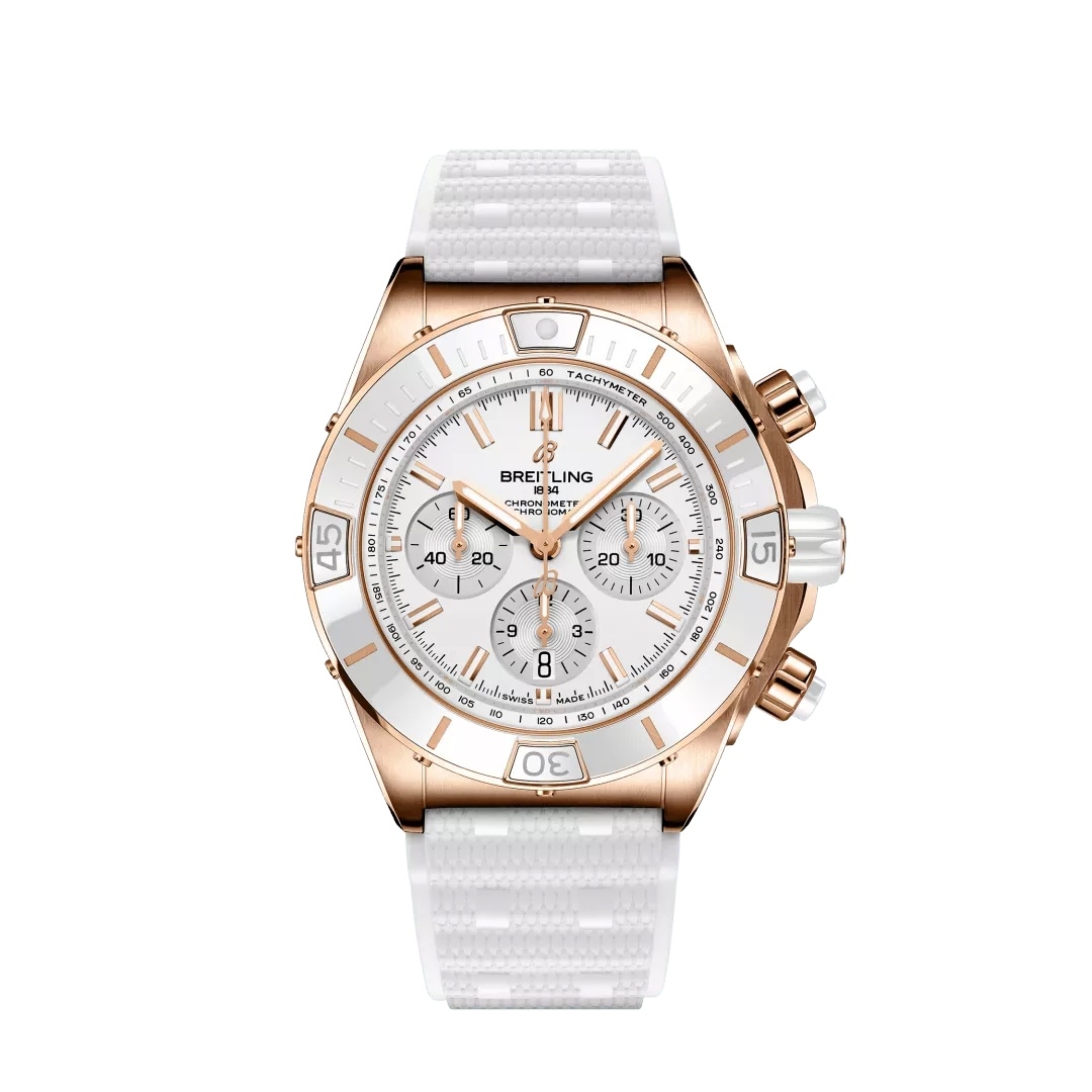 Breitling RB01364A1G1S1 : Super Chronomat B01 44 Red Gold / White / Japan