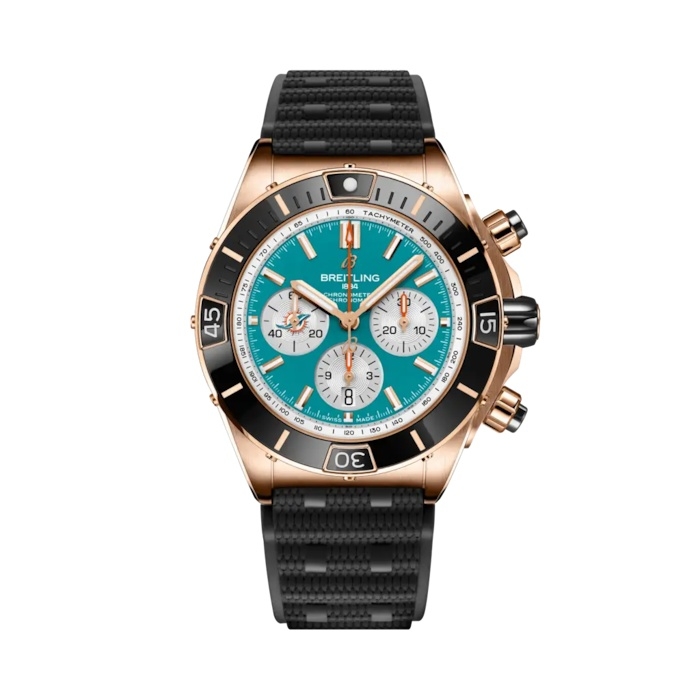 Breitling RB01366A1L2S1 : Super Chronomat B01 Chronograph 44 NFL Miami Dolphins