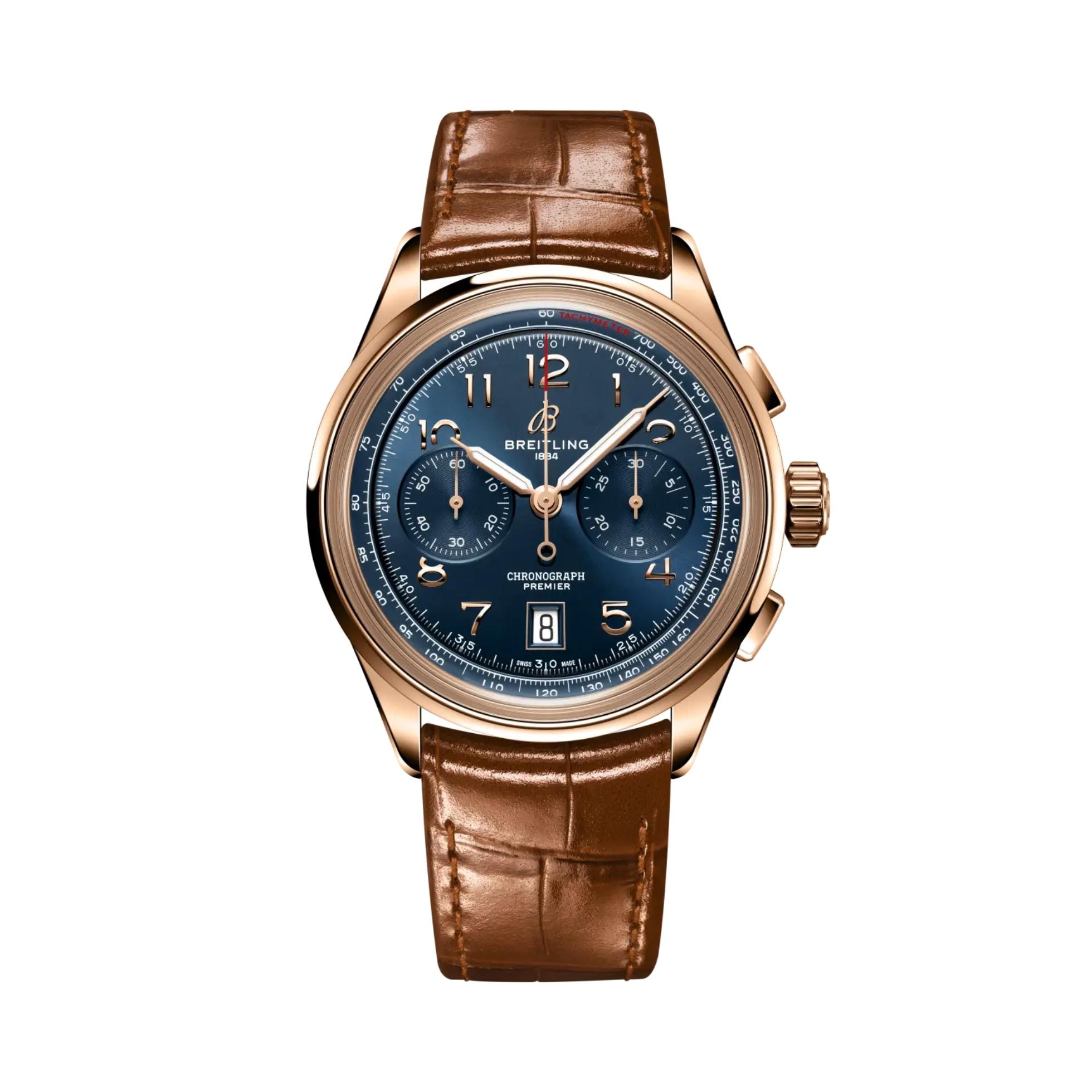 Breitling RB0145171C1P1 : Premier B01 Chronograph 42 Red Gold / Blue