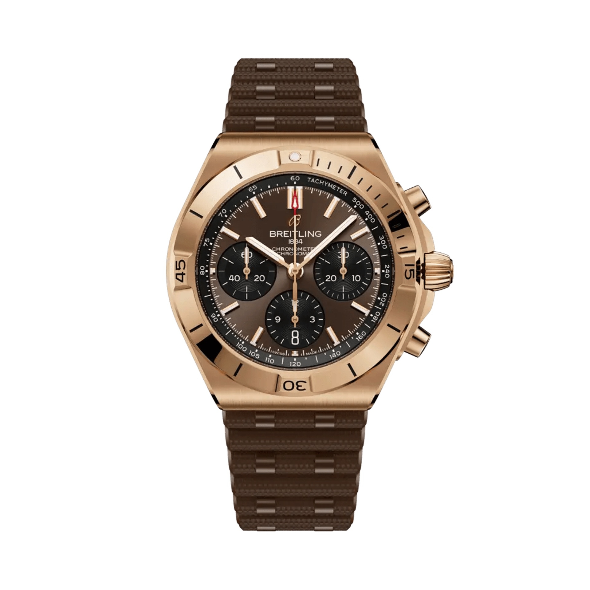 Breitling RB0158101Q1S1 : Chronomat B01 42 Red Gold / Brown / Rubber