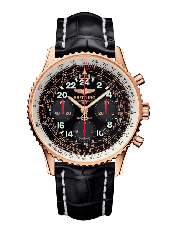 Breitling RB0210B5.BC19.743P : Cosmonaute Red Gold / Black  / Croco