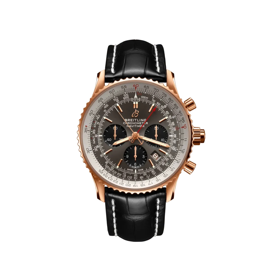 Breitling RB0311E61F1P1 : Navitimer Rattrapante Red Gold / Stratos Grey / Alligator