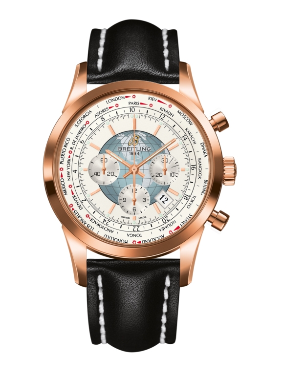 Breitling RB0510U0.A733.441X : Transocean Chronograph Unitime Red Gold / Silver / Calf