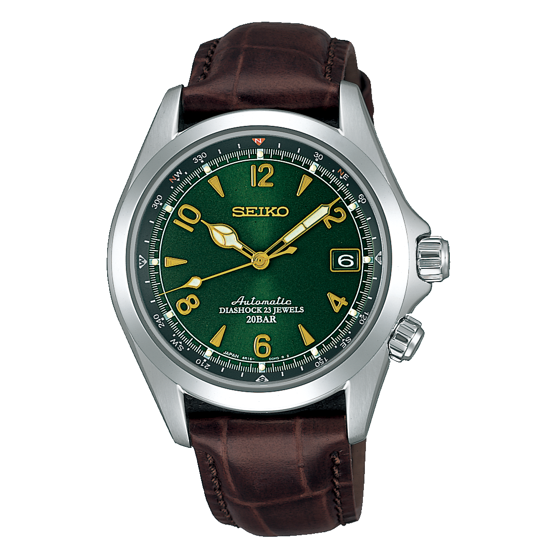 Seiko SARB017 : Mechanical Alpinist Stainless Steel / Green / Strap