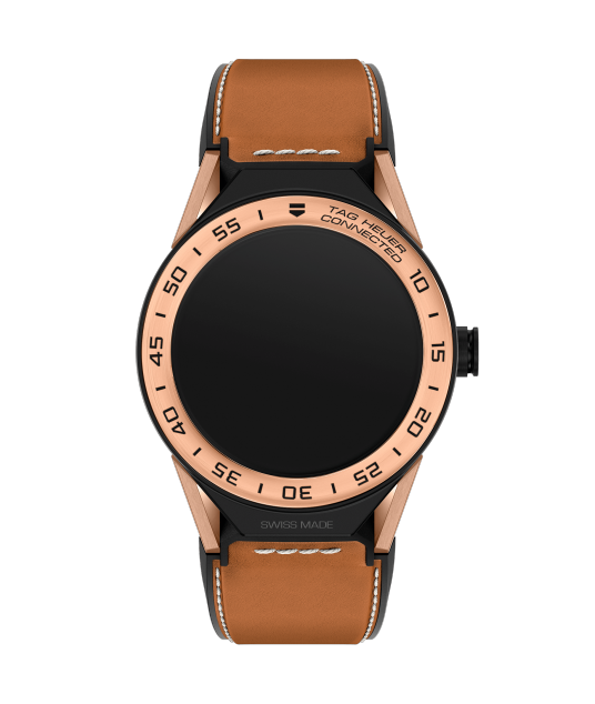 TAG Heuer SBF8A5000.32FT6110 : Carrera Connected Modular 45 Black Titanium / Rose Gold / Brown Calf