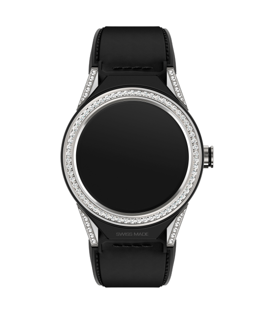 TAG Heuer SBF8A8011.62FT6079 : Carrera Connected Modular 45 Titanium / Diamond Lugs / Diamond / Black Calf