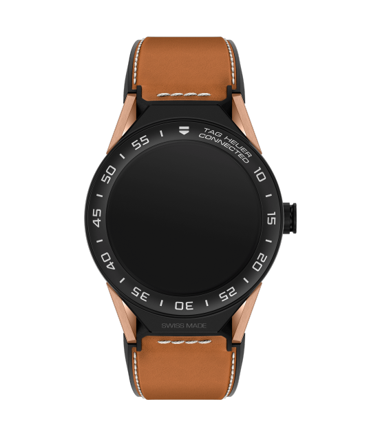 TAG Heuer SBF8A8013.32FT6110 : Carrera Connected Modular 45 Black Titanium / Rose Gold / Ceramic / Brown Calf