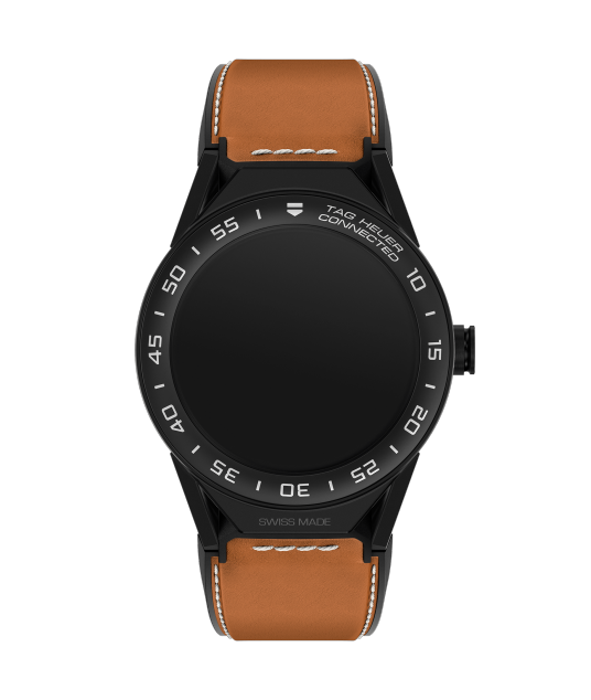 TAG Heuer SBF8A8013.82FT6110 : Carrera Connected Modular 45 Black Titanium / Ceramic / Brown Leather