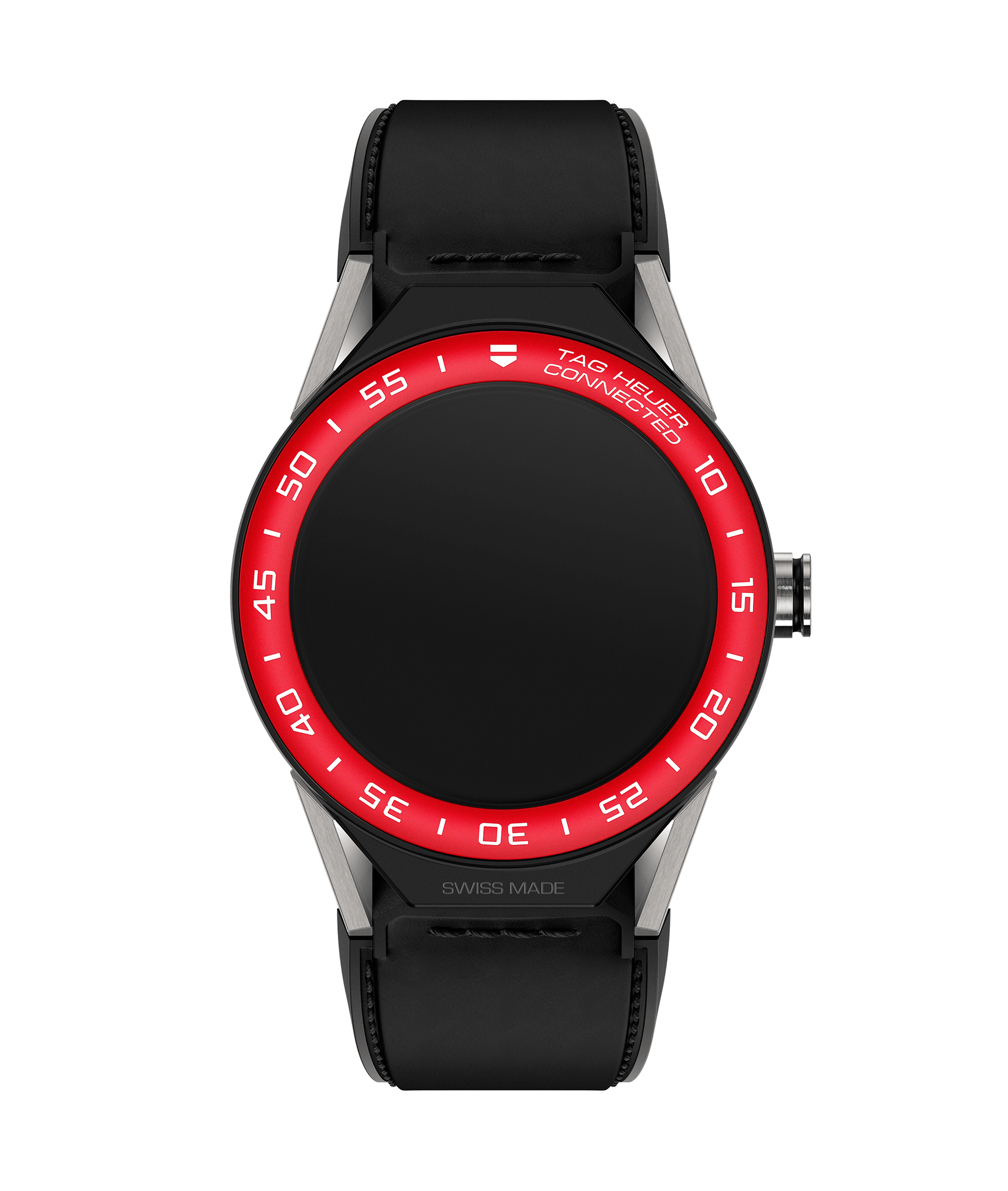 TAG Heuer SBF8A8015.11FT6079 : Carrera Connected Modular 45 Titanium / Red Aluminum / Black Calf