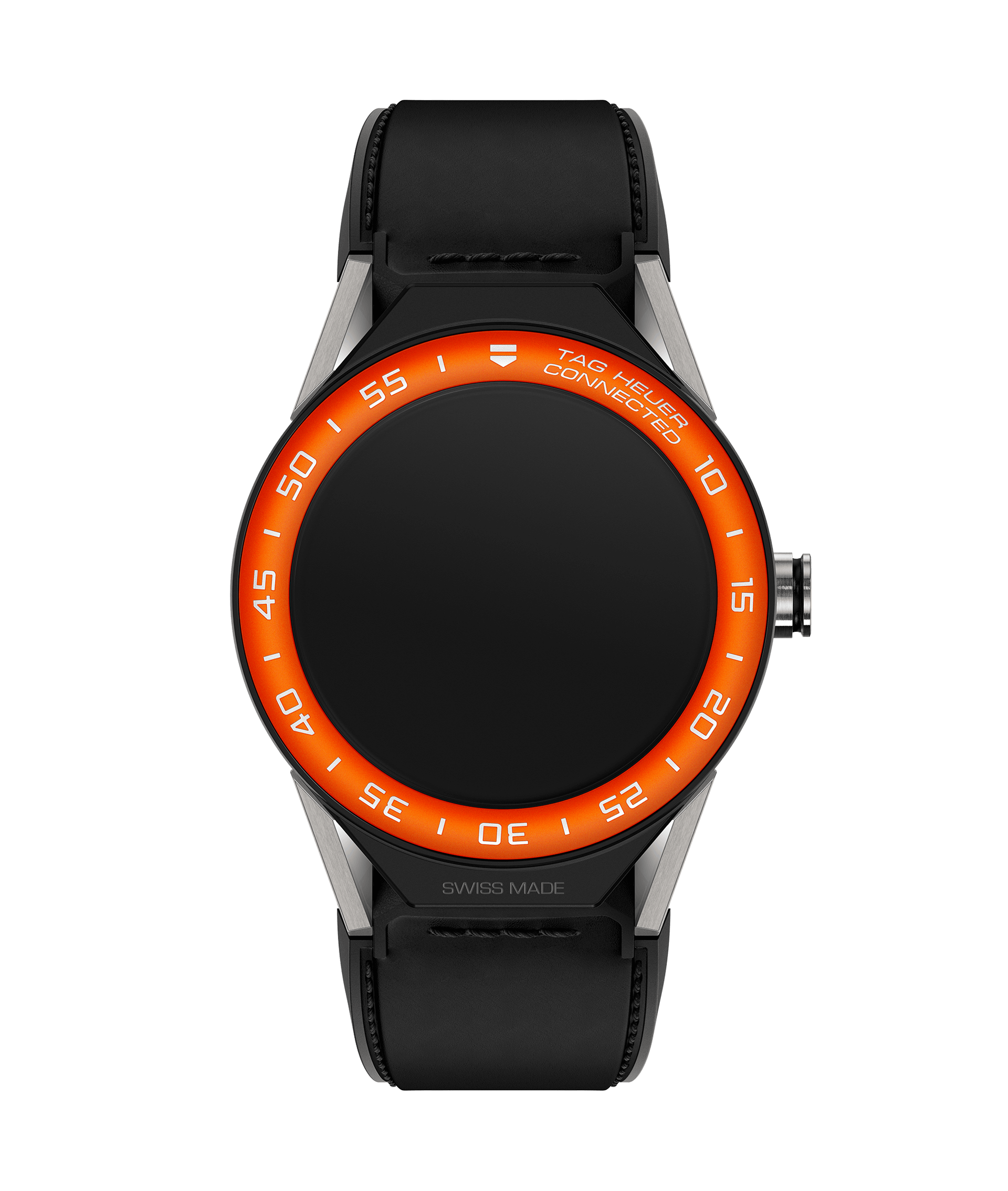 TAG Heuer SBF8A8016.11FT6079 : Carrera Connected Modular 45 Titanium / Orange Aluminum / Black Calf