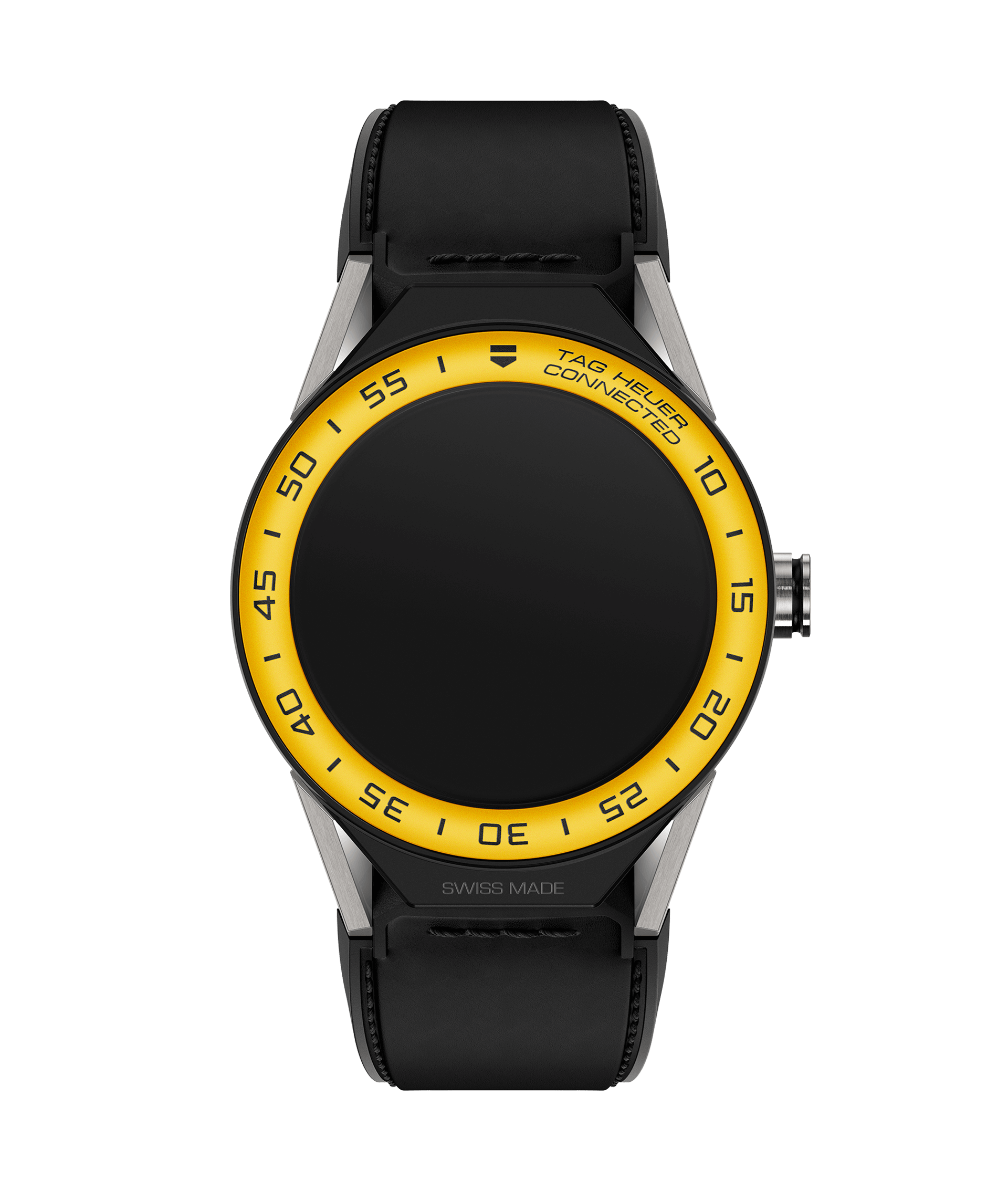 TAG Heuer SBF8A8017.11FT6079 : Carrera Connected Modular 45 Titanium / Yellow Aluminum / Black Calf