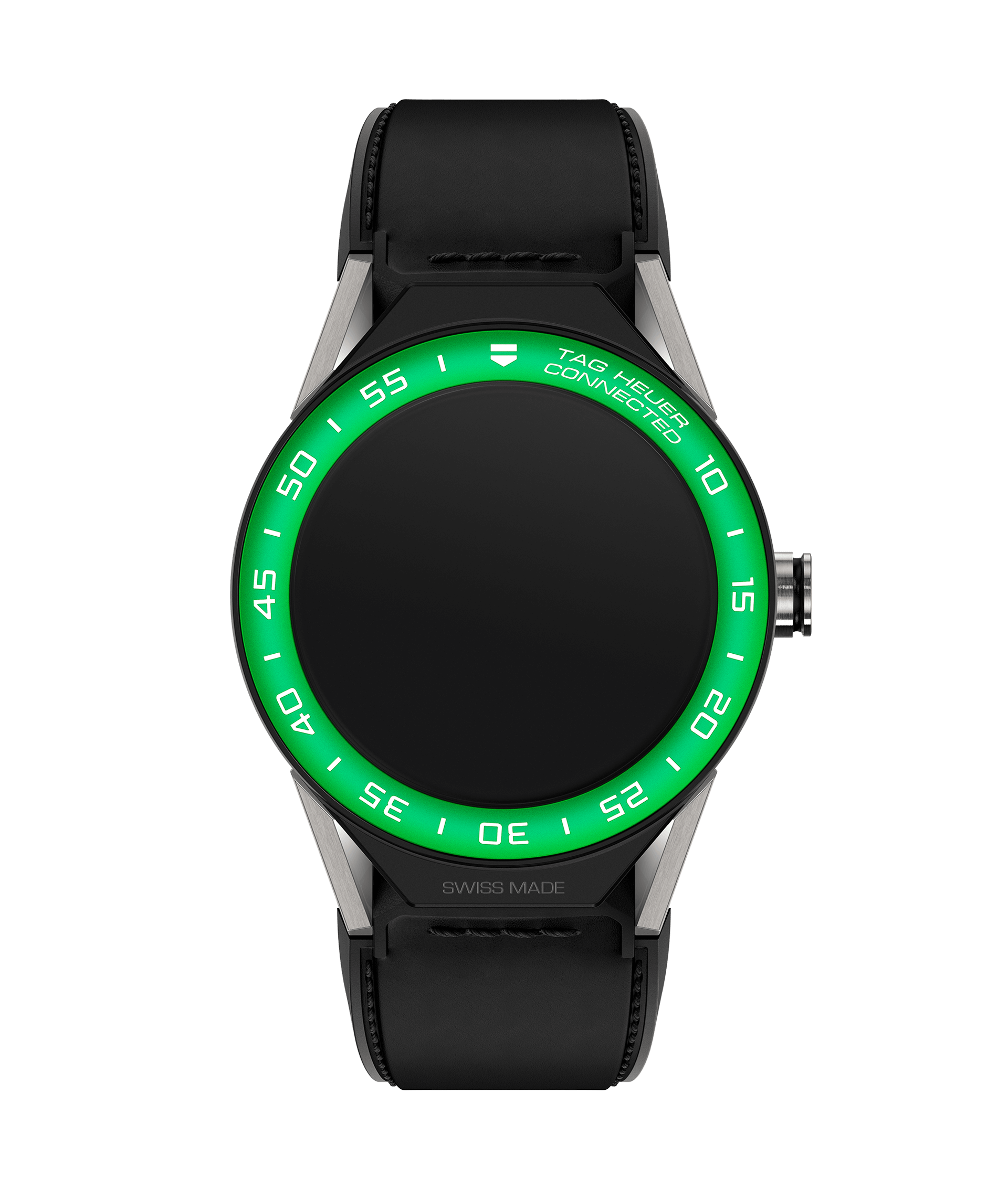 TAG Heuer SBF8A8018.11FT6079 : Carrera Connected Modular 45 Titanium / Green Aluminum / Black Calf
