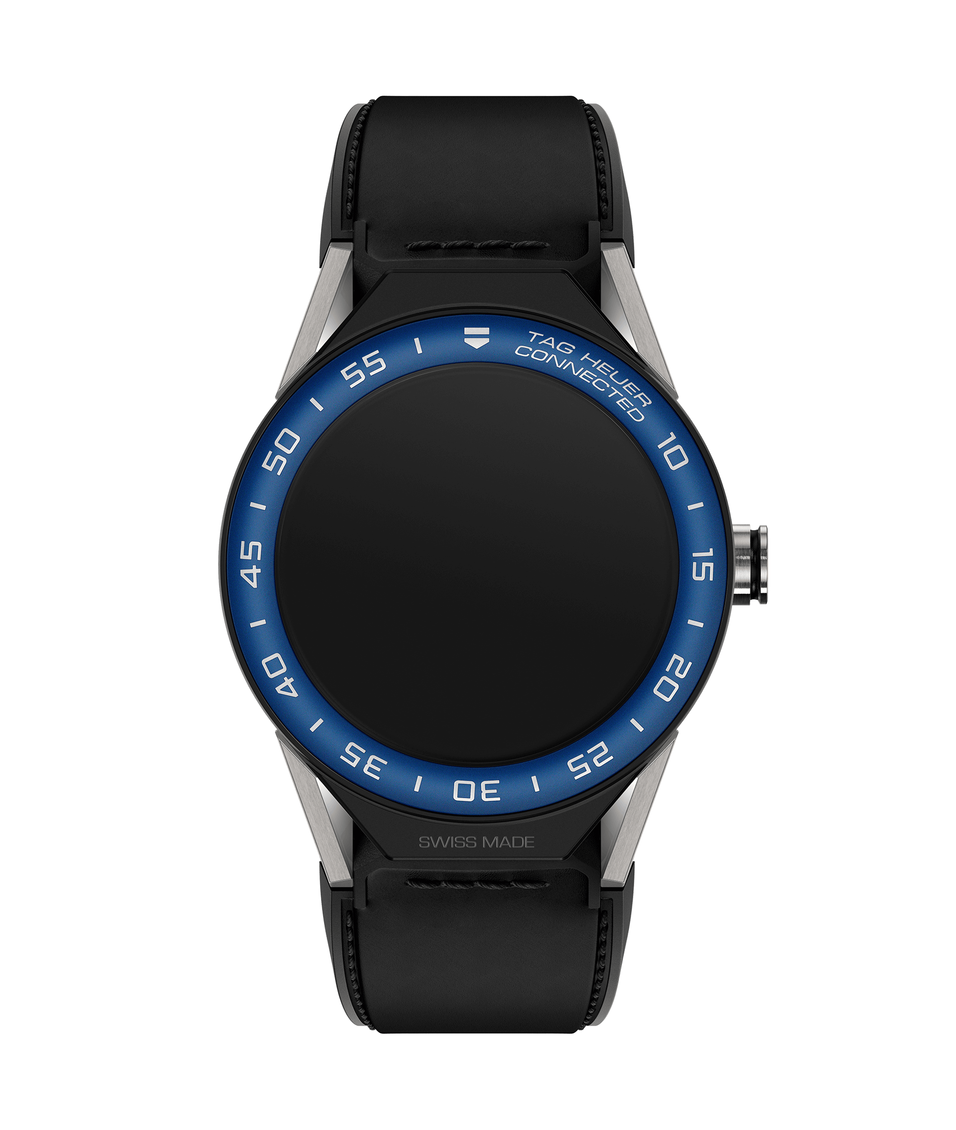 TAG Heuer SBF8A8019.11FT6079 : Carrera Connected Modular 45 Titanium / Blue Aluminum / Black Calf