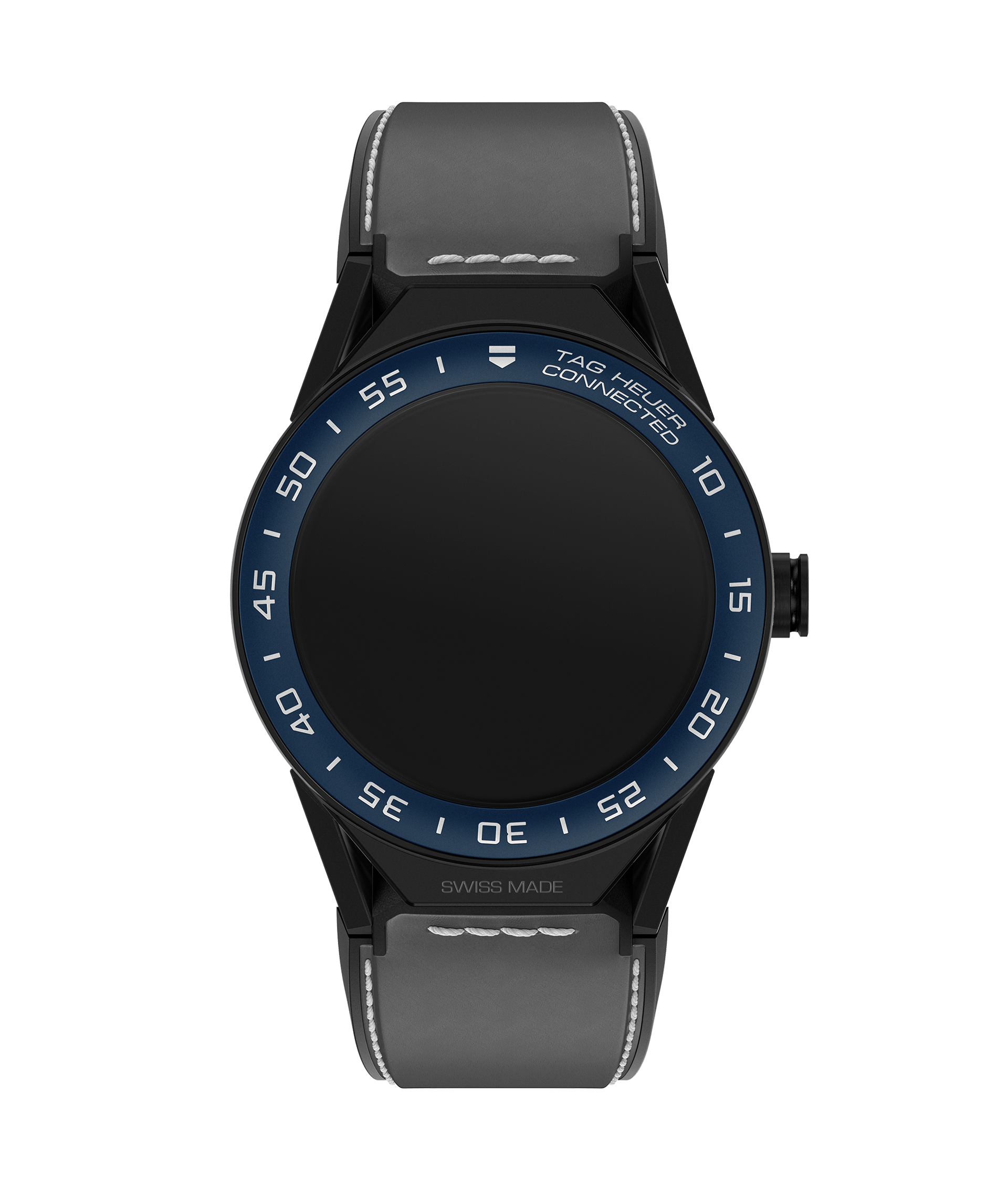 TAG Heuer SBF8A8021.82FT6104 : Carrera Connected Modular 45 Black Titanium / Blue Ceramic / Grey Calfskin