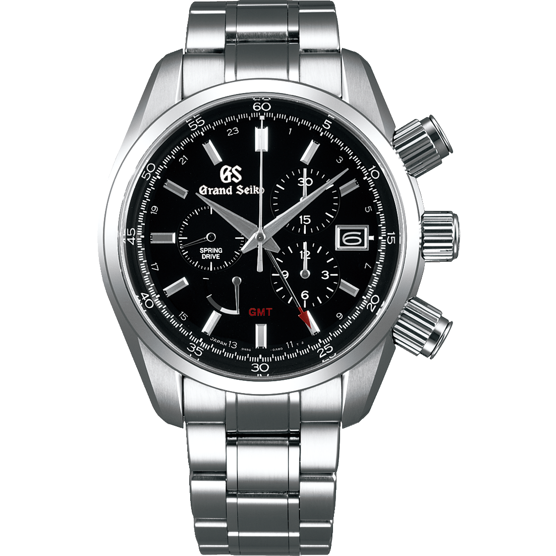 Grand Seiko SBGC203 : Spring Drive Chronograph Stainless Steel / Black / Bracelet