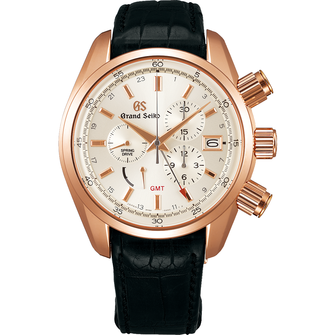 Grand Seiko SBGC204 : Spring Drive Chronograph Pink Gold / Silver / Strap