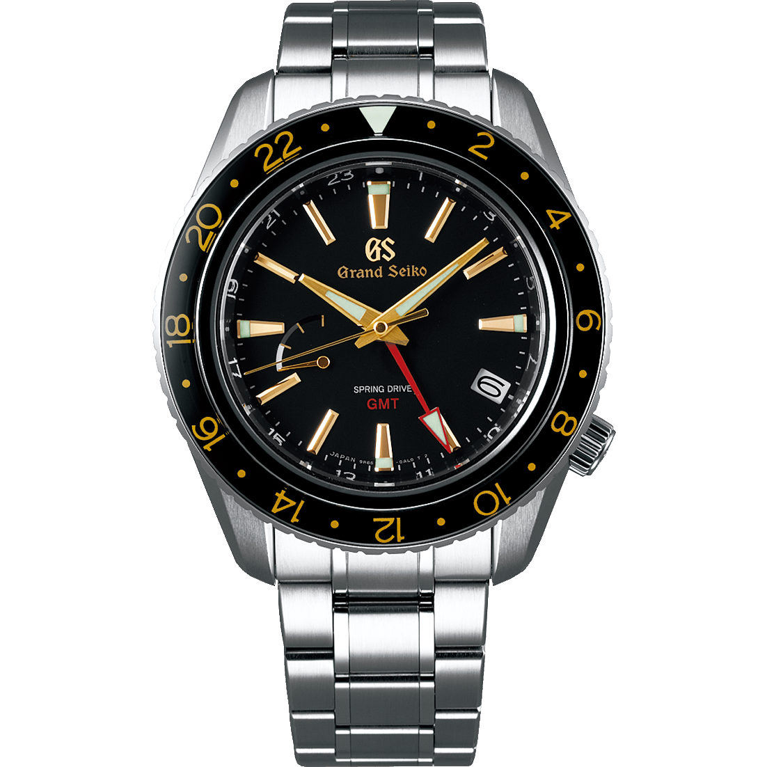 Grand Seiko SBGE215 : Spring Drive GMT Stainless Steel / Black / Bracelet