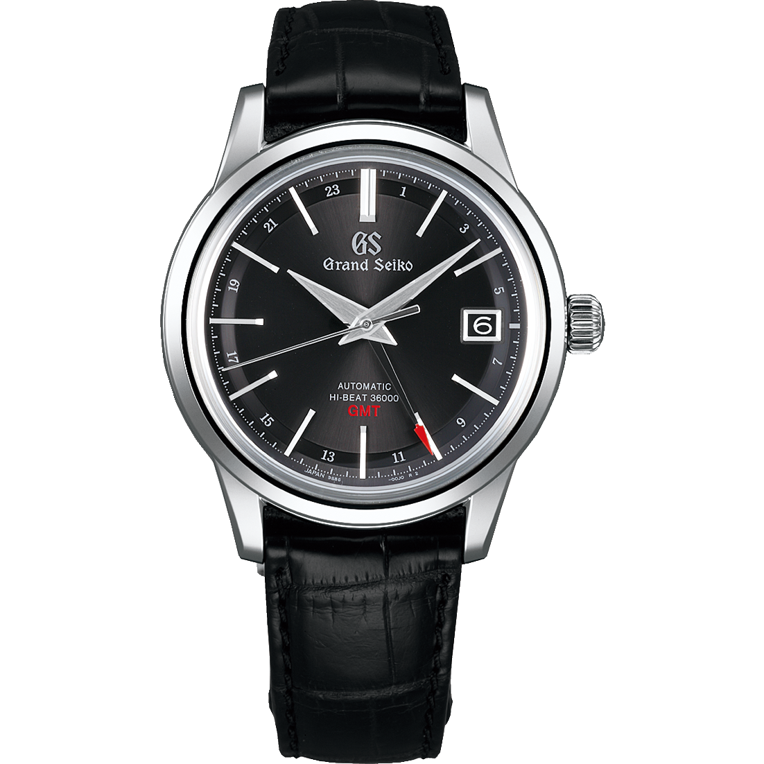 Grand Seiko SBGJ219 : Automatic Hi Beat 36000 GMT Stainless Steel / Black / Strap