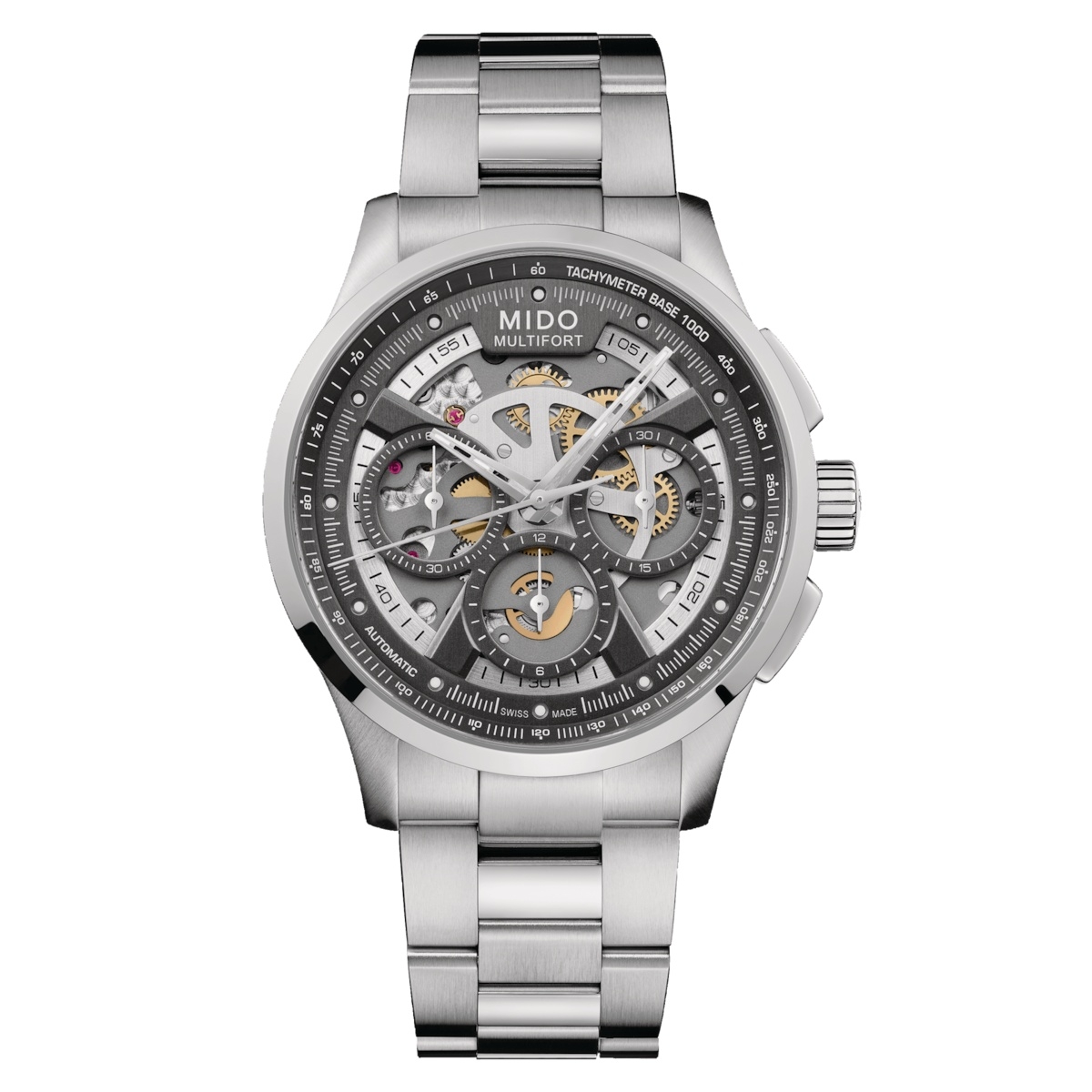Mido Skelettiertes : Multifort Chronograph Skeleton Stasinless Steel / Black / Bracelet