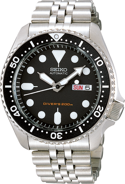 Seiko SKX007K2 : Seiko SKX007 Black / Stainless Steel