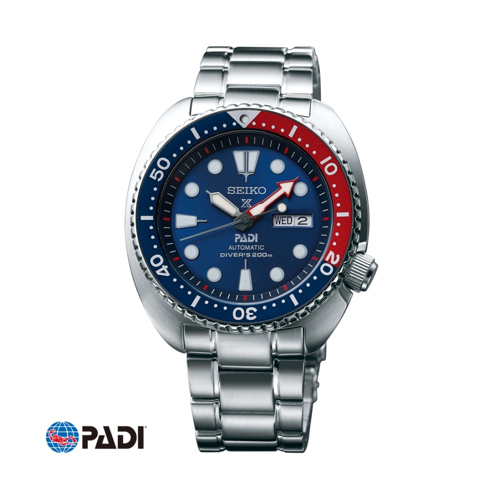 Seiko SRPA21 : Prospex Diver Turtle Stainless Steel / Blue / Bracelet / Padi