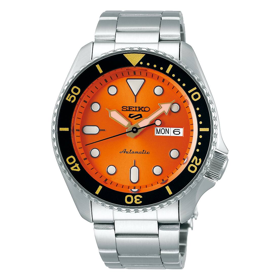 Seiko SRPD59K1 : 5 Sports Sports Style Stainless Steel / Orange / Bracelet