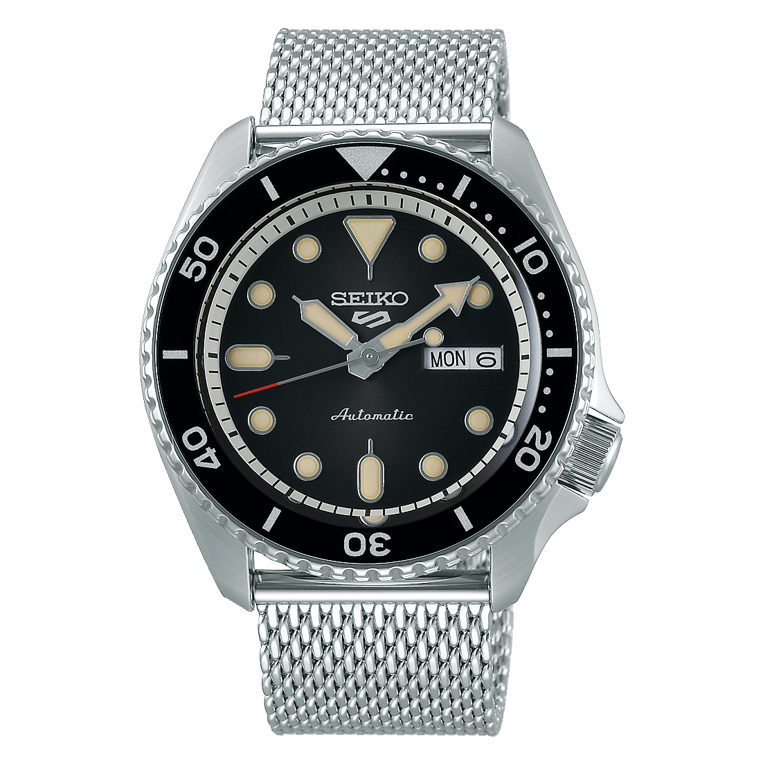Seiko SRPD73K1 : 5 Sports Suits Style Stainless Steel / Black / Mesh
