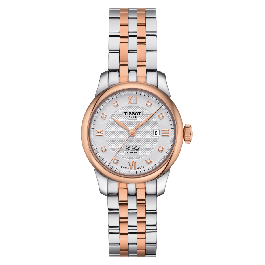Tissot T006.207.22.036.00 : Le Locle 29 Automatic Lady Stainless Steel - Rose Gold / Silver / Bracelet