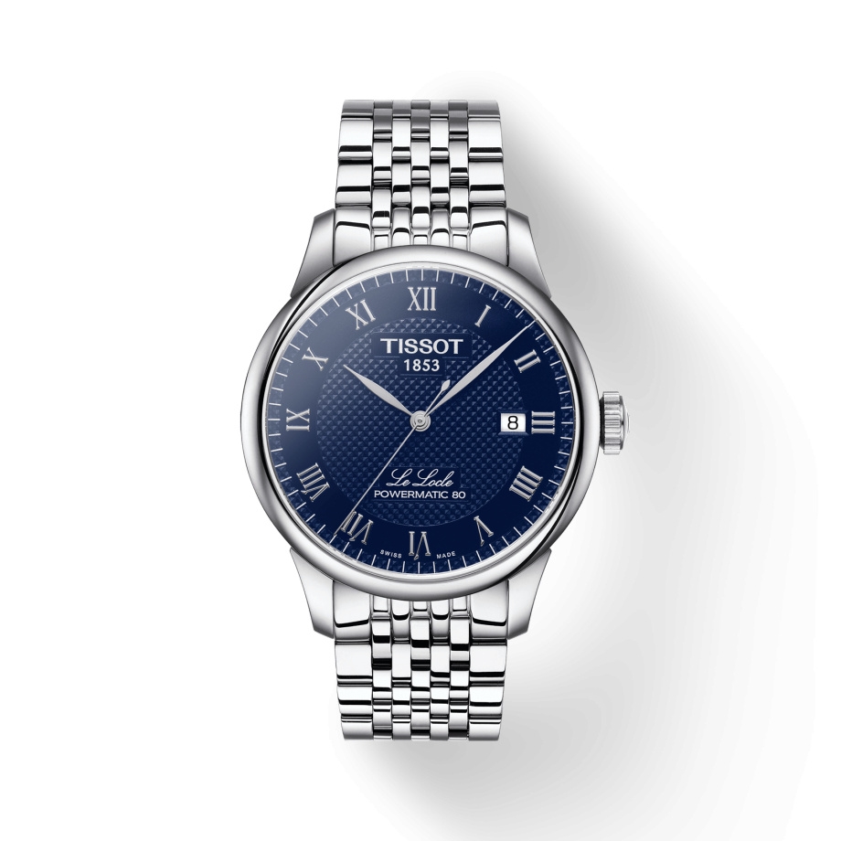 Tissot T006.407.11.043.00 : Le Locle Powermatic 80 39.3 Stainless Steel / Blue / Bracelet