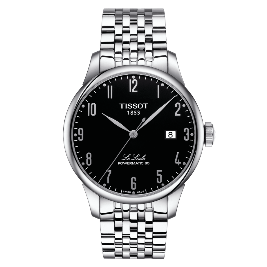 Tissot T006.407.11.052.00 : Le Locle Powermatic 80 39.3 Stainless Steel / Black / Bracelet