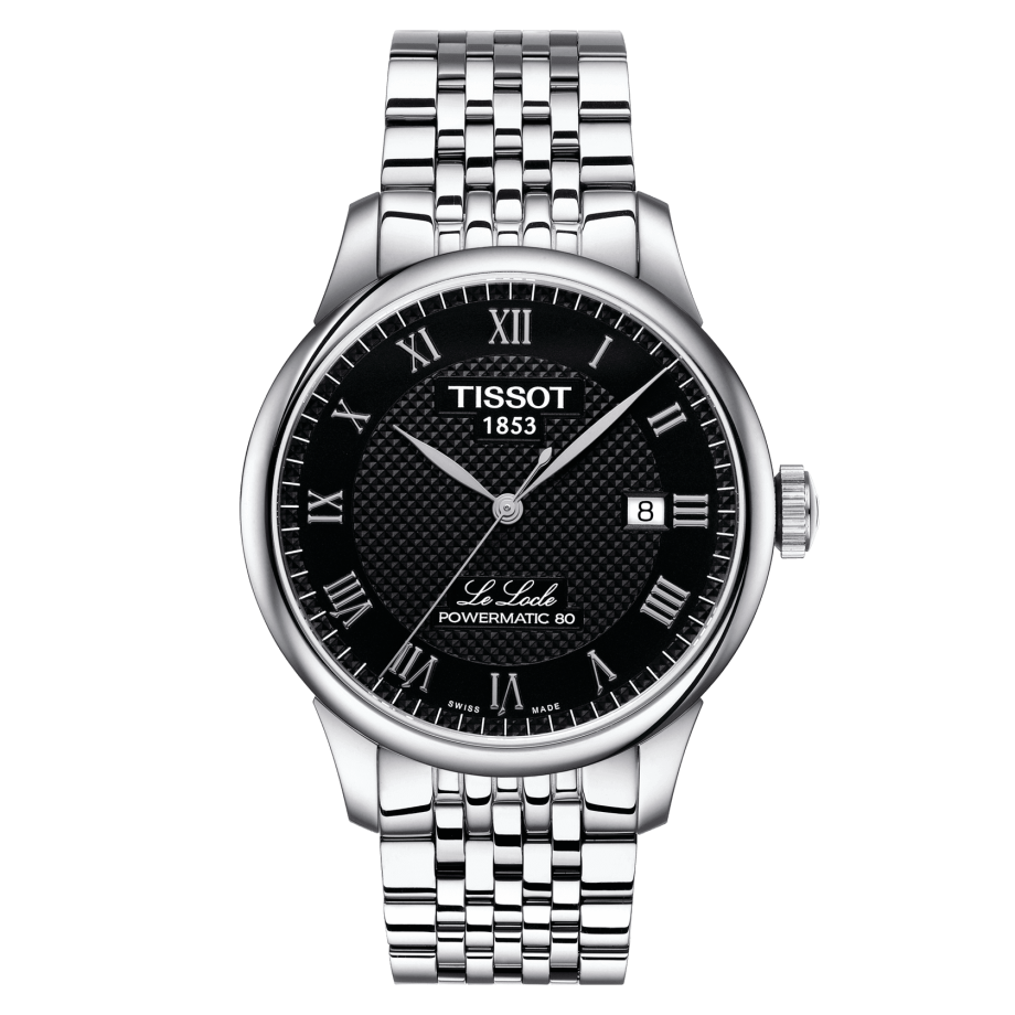 Tissot T006.407.11.053.00 : Le Locle Powermatic 80 39.3 Stainless Steel / Black / Bracelet