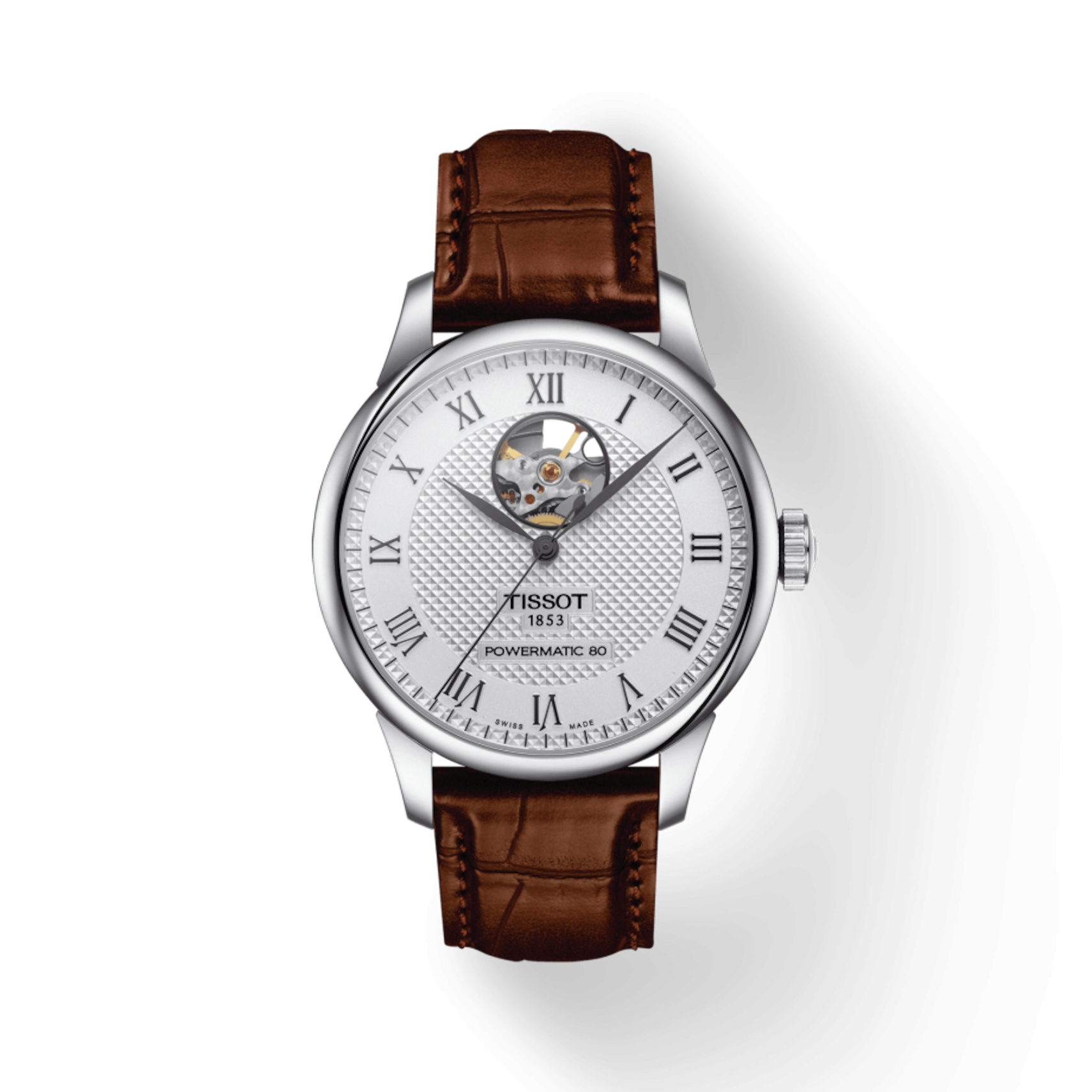 Tissot T006.407.16.033.01 : Le Locle Powermatic 80 Open Heart Stainless Steel / Silver