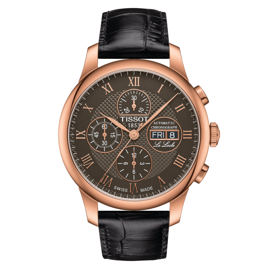 Tissot T006.414.36.443.00 : Le Locle 42.3 Valjoux Chronograph Rose Gold PVD / Bronze