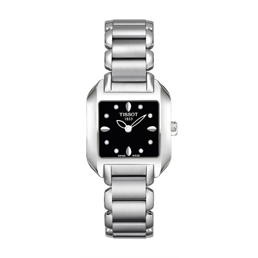 Tissot T02.1.285.54 : T-Wave Square Quartz 23.6 Stainless Steel / Black / Bracelet