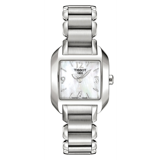 Tissot T02.1.285.82 : T-Wave Square Quartz 23.6 Stainless Steel / MOP / Bracelet